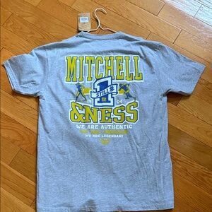 Mitchell & Ness Gray Tee with Yellow and Blue Graphic